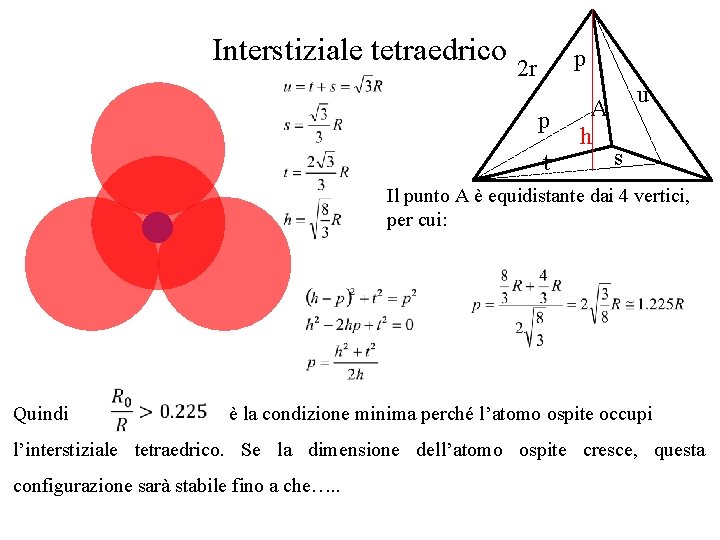 Interstiziale tetraedrico p 2 r p t A h u s Il punto A