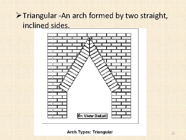 Ø Triangular -An arch formed by two straight, inclined sides. ENCI 579 25 