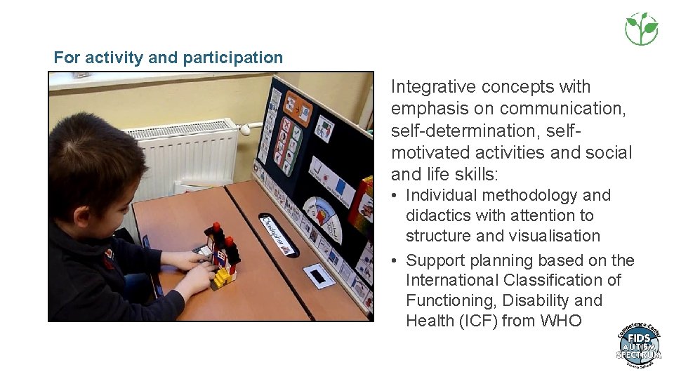 For activity and participation Integrative concepts with emphasis on communication, self-determination, selfmotivated activities and