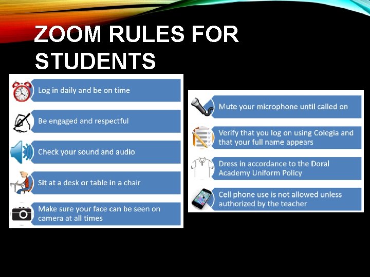 ZOOM RULES FOR STUDENTS 