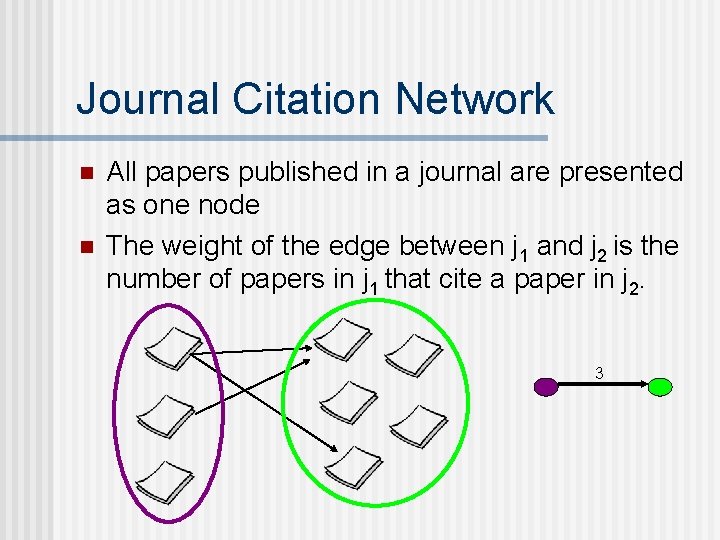Journal Citation Network n n All papers published in a journal are presented as