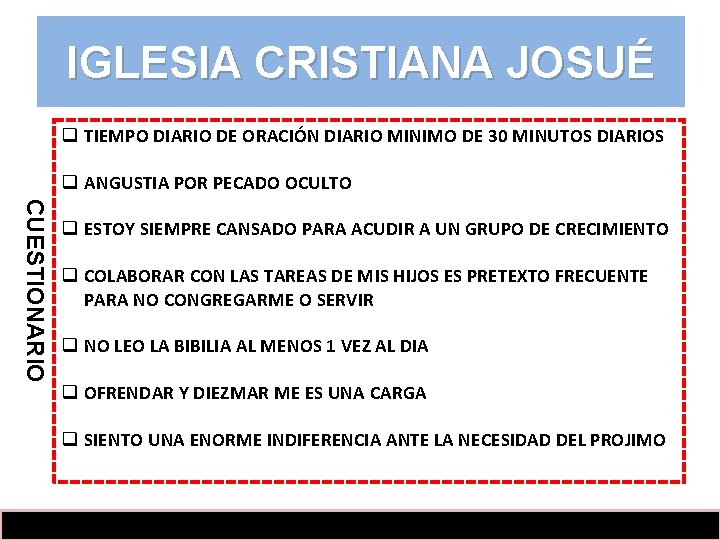 IGLESIA CRISTIANA JOSUÉ q TIEMPO DIARIO DE ORACIÓN DIARIO MINIMO DE 30 MINUTOS DIARIOS