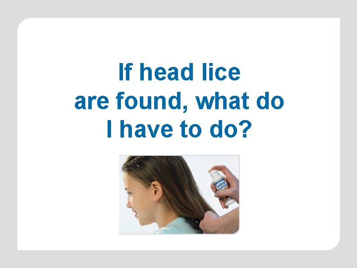 If head lice are found, what do I have to do? 