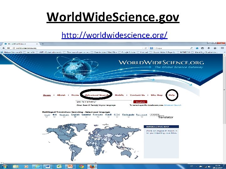 World. Wide. Science. gov http: //worldwidescience. org/ 