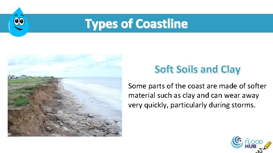 Types of Coastline Soft Soils and Clay Some parts of the coast are made