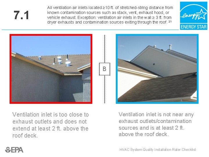 7. 1 All ventilation air inlets located ≥ 10 ft. of stretched-string distance from