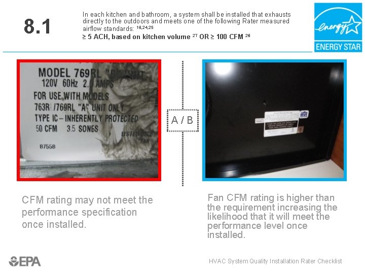 8. 1 In each kitchen and bathroom, a system shall be installed that exhausts