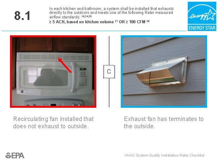 8. 1 In each kitchen and bathroom, a system shall be installed that exhausts