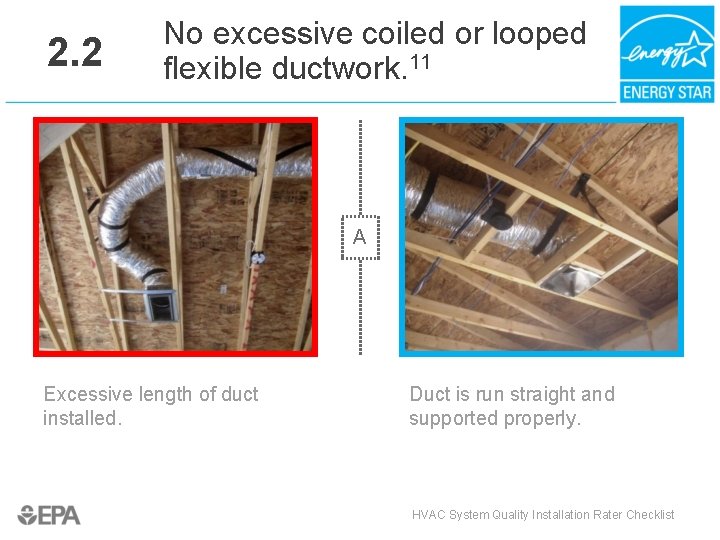 2. 2 No excessive coiled or looped flexible ductwork. 11 CJ LD A Excessive