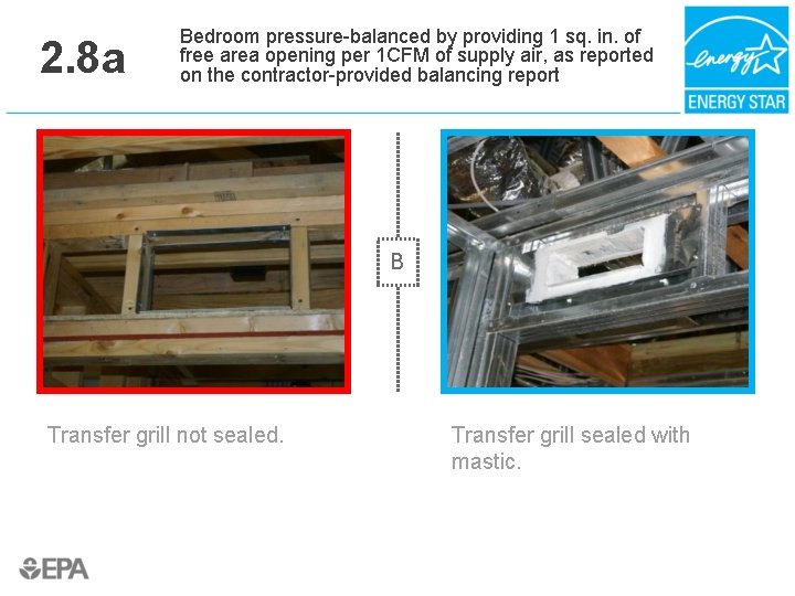 2. 8 a Bedroom pressure-balanced by providing 1 sq. in. of free area opening