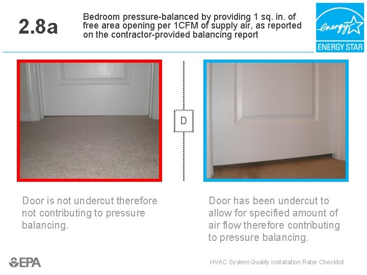 2. 8 a Bedroom pressure-balanced by providing 1 sq. in. of free area opening