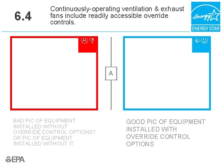 6. 4 Continuously-operating ventilation & exhaust fans include readily accessible override controls. CJ LD