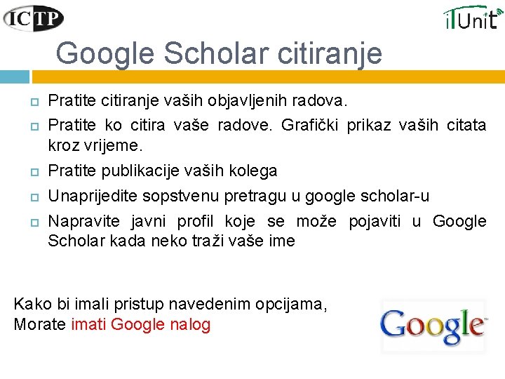 Google Scholar citiranje Pratite citiranje vaših objavljenih radova. Pratite ko citira vaše radove. Grafički