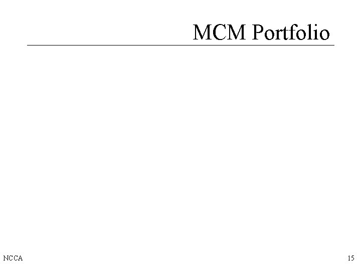 MCM Portfolio NCCA 15 
