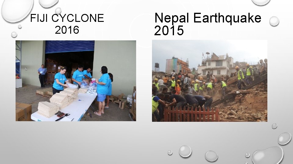 FIJI CYCLONE 2016 Nepal Earthquake 2015 