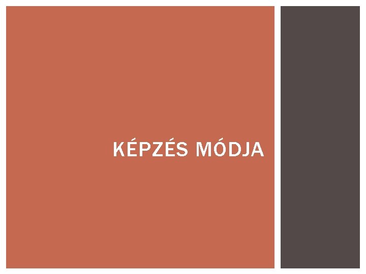 KÉPZÉS MÓDJA 