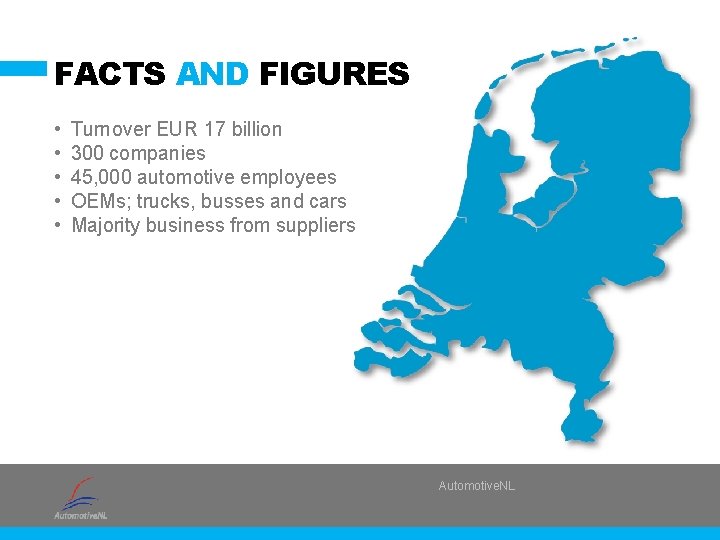 FACTS AND FIGURES • • • Turnover EUR 17 billion 300 companies 45, 000