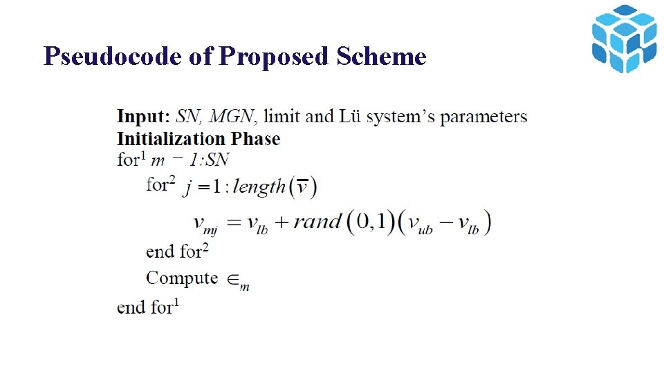 Pseudocode of Proposed Scheme 