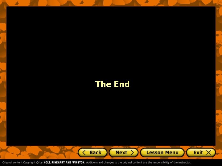 The End The End