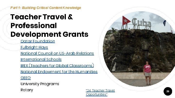 Part 1: Building Critical Content Knowledge Teacher Travel & Professional Development Grants Qatar Foundation