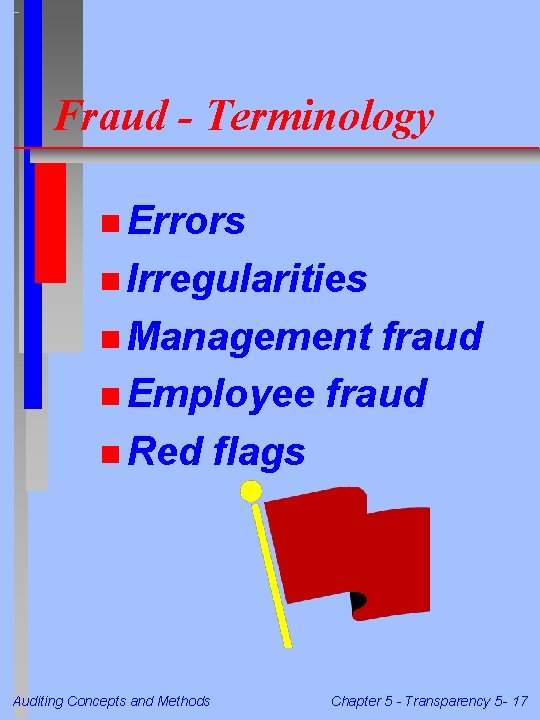 Fraud - Terminology n Errors n Irregularities n Management fraud n Employee fraud n Fraud - Terminology n Errors n Irregularities n Management fraud n Employee fraud n