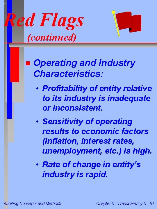Red Flags (continued) n Operating and Industry Characteristics: • Profitability of entity relative to Red Flags (continued) n Operating and Industry Characteristics: • Profitability of entity relative to