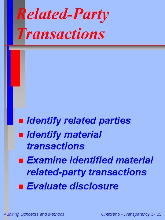 Related-Party Transactions Identify related parties n Identify material transactions n Examine identified material related-party Related-Party Transactions Identify related parties n Identify material transactions n Examine identified material related-party