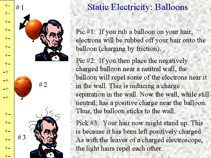 +- # 1 +++++++-+ -+ - -+ - +++++- #3 Static Electricity: Balloons Pic