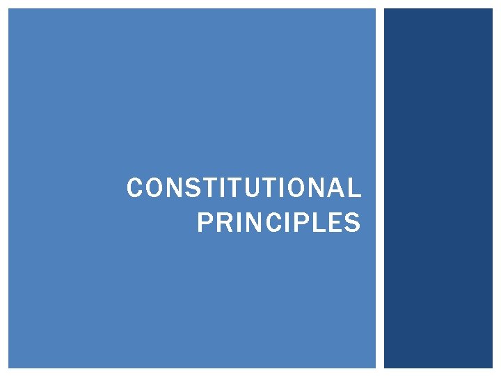 CONSTITUTIONAL PRINCIPLES 