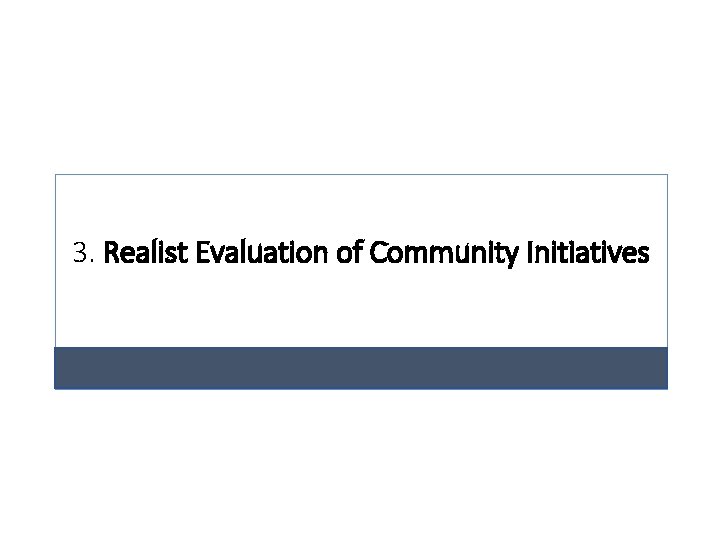 3. Realist Evaluation of Community Initiatives 
