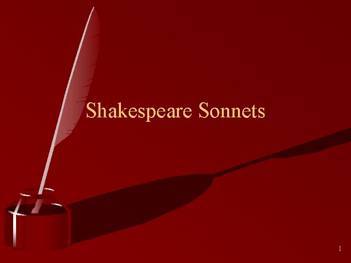 Shakespeare Sonnets 1 
