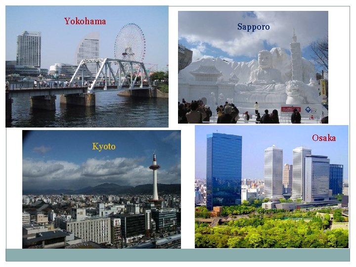 Yokohama Kyoto Sapporo Osaka Yokohama Kyoto Sapporo Osaka