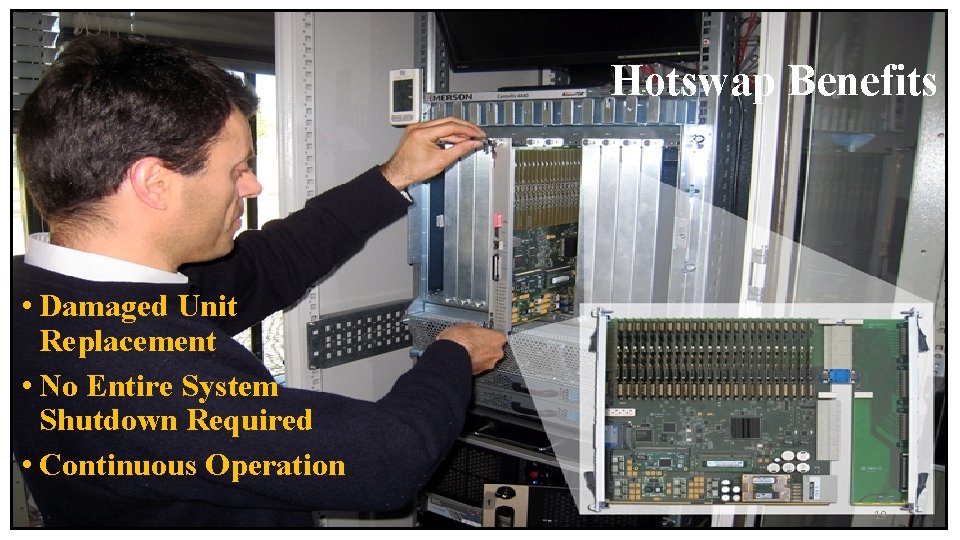 Hotswap Benefits • Damaged Unit Replacement • No Entire System Shutdown Required • Continuous