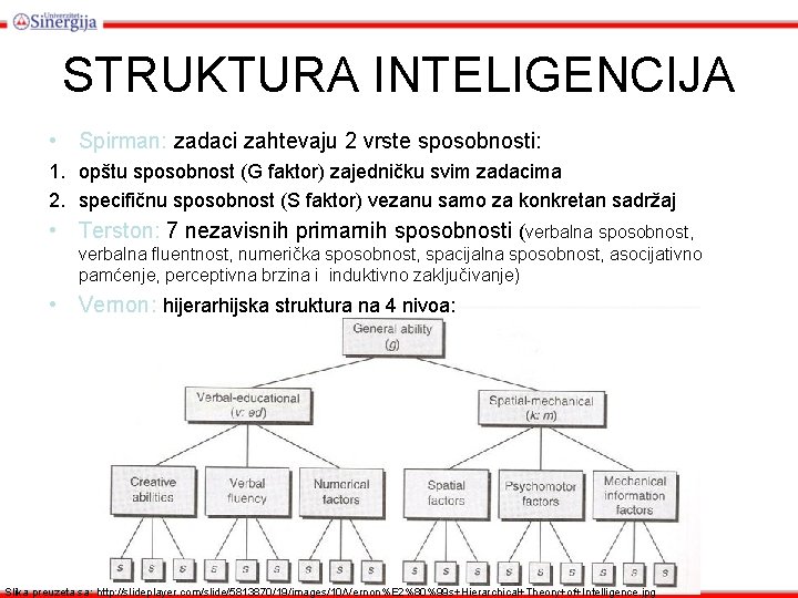 STRUKTURA INTELIGENCIJA • Spirman: zadaci zahtevaju 2 vrste sposobnosti: 1. opštu sposobnost (G faktor)