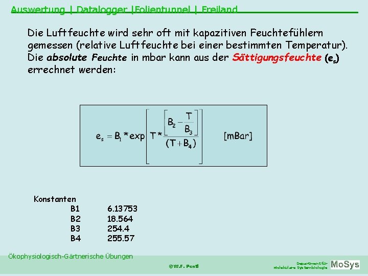 Auswertung | Datalogger |Folientunnel | Freiland Die Luftfeuchte wird sehr oft mit kapazitiven Feuchtefühlern