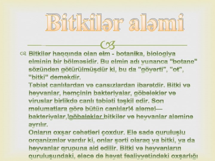 Bitkilər aləmi 