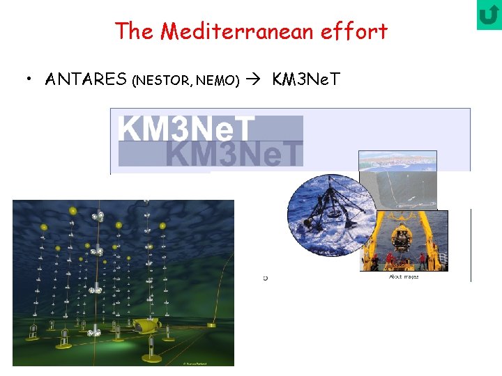 The Mediterranean effort • ANTARES (NESTOR, NEMO) KM 3 Ne. T 