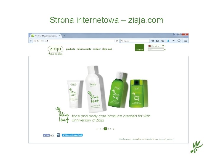 Strona internetowa – ziaja. com 