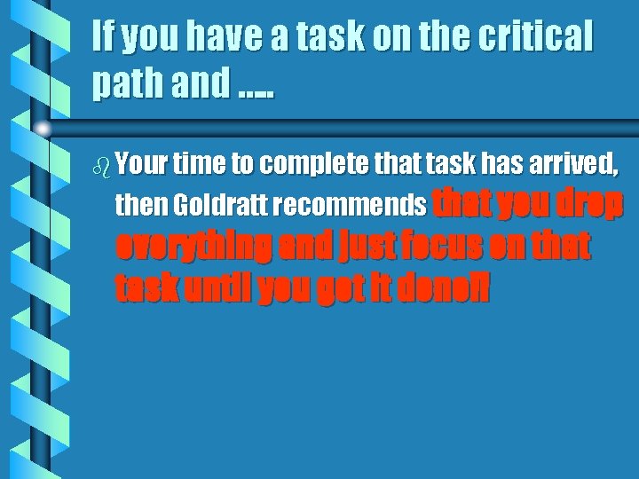 If you have a task on the critical path and …. . b Your