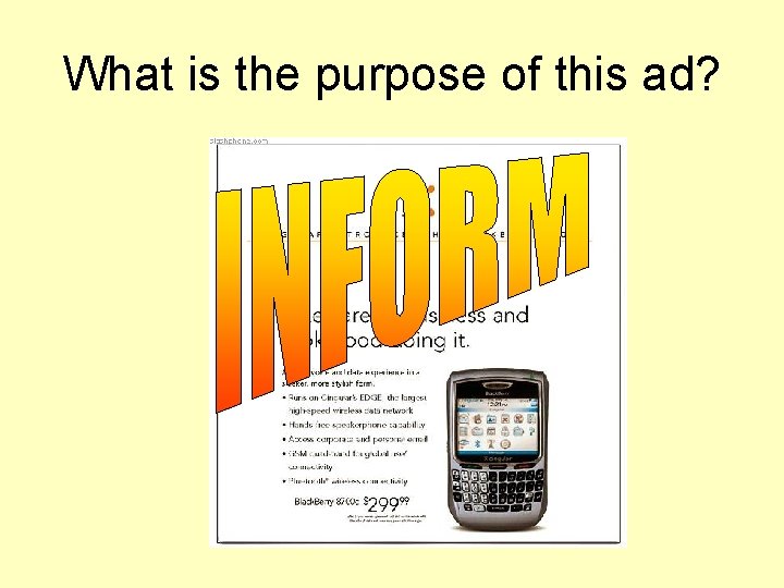 What is the purpose of this ad? What is the purpose of this ad?