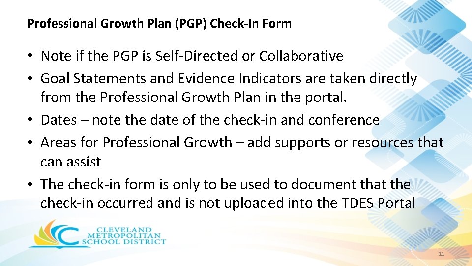 Professional Growth Plan (PGP) Check-In Form • Note if the PGP is Self-Directed or