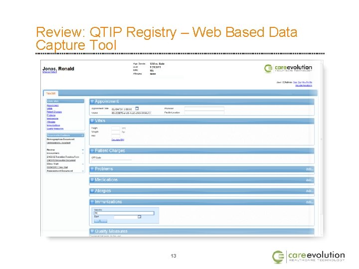 Review: QTIP Registry – Web Based Data Capture Tool 13 