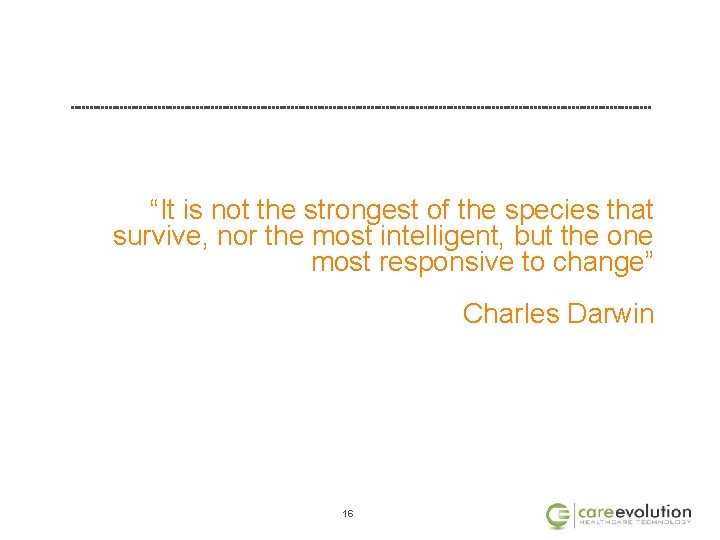 “It is not the strongest of the species that survive, nor the most intelligent,