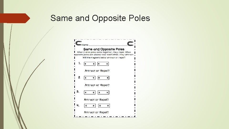 Same and Opposite Poles 