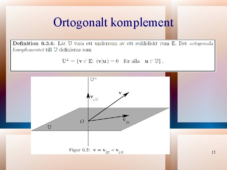 Ortogonalt komplement 15 