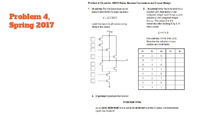 Problem 4, Spring 2017 