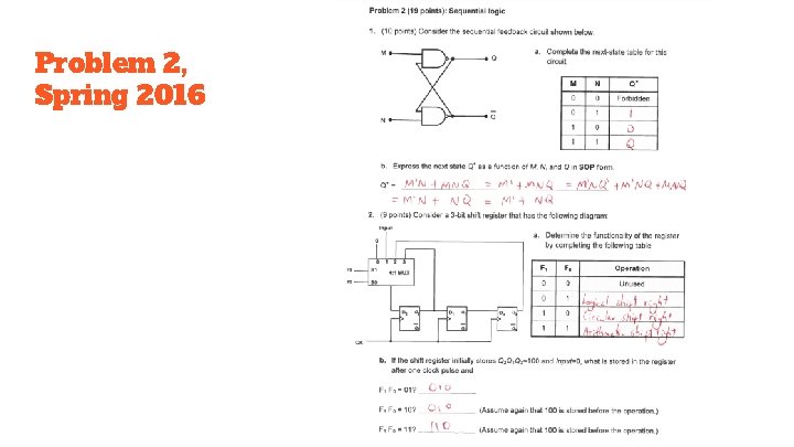 Problem 2, Spring 2016 