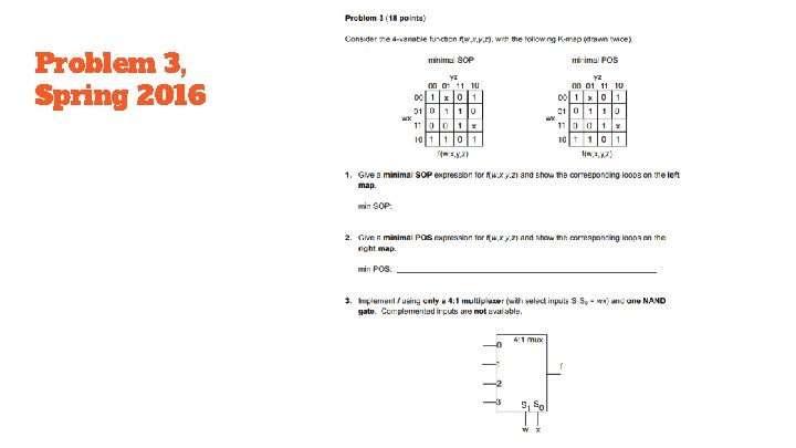 Problem 3, Spring 2016 