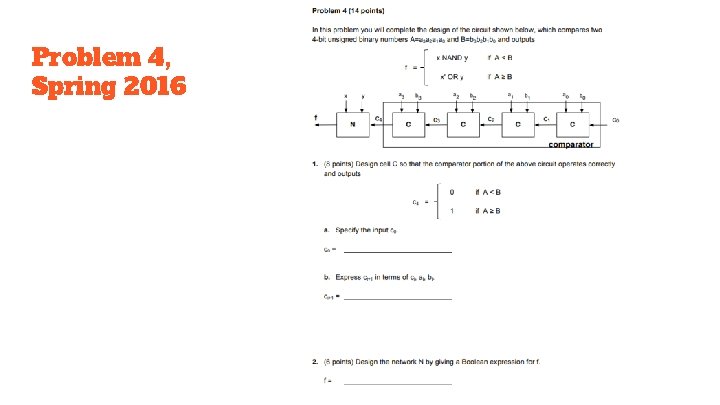 Problem 4, Spring 2016 