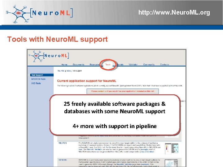 http: //www. Neuro. ML. org Tools with Neuro. ML support 25 freely available software